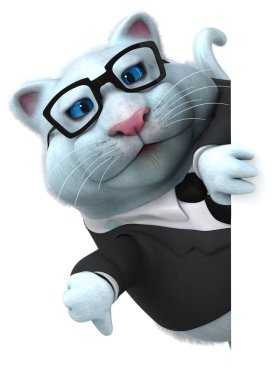 Eğlenceli kedi karakteri - 3D İllüstrasyon