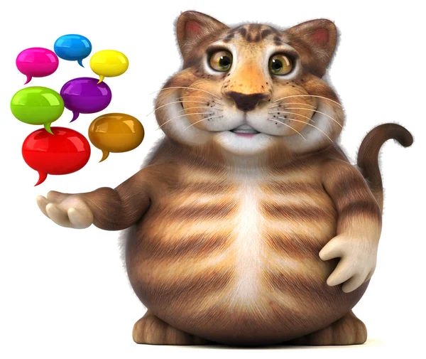 Komik çizgi film karakteri ile - 3d illüstrasyon kabarcıklar