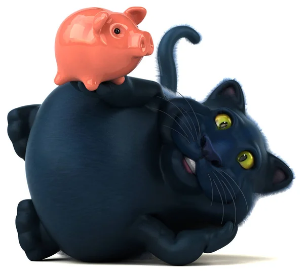 Zabawne Kreskówki Znaków Piggy Bank Ilustracji — Zdjęcie stockowe