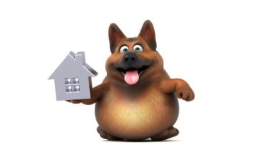 Eğlenceli çizgi film karakteri köpek evi - 3d animasyon ile 