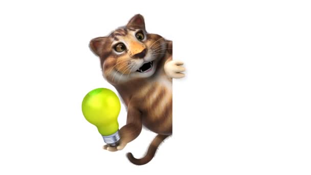 Fun Cartoon Character Light Bulb Animation — Stock Video