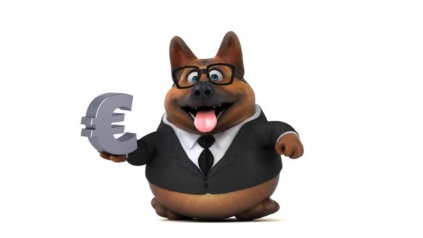 Fun Dog Cartoon Character Euro Animation — Stock Video