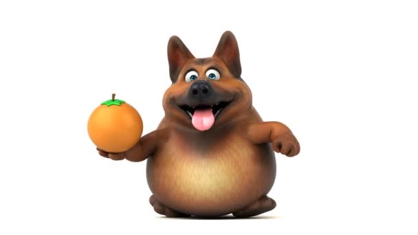 Fun Dog Cartoon Character Orange Animation — Stock Video