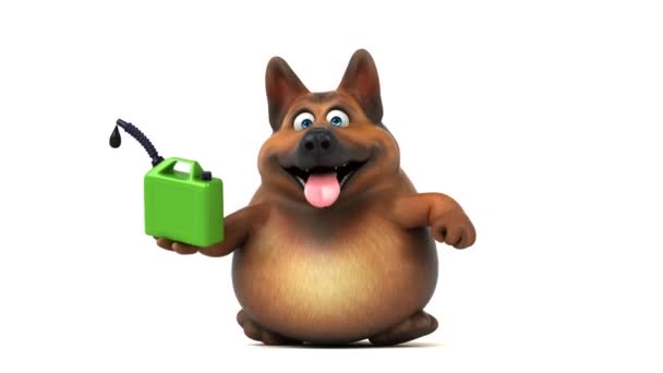 Веселый Собачий Мультяшный Персонаж Нефтью Анимация — стоковое видео