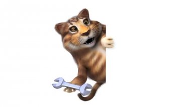 eğlenceli çizgi film karakteri ile araç - 3d animasyon 