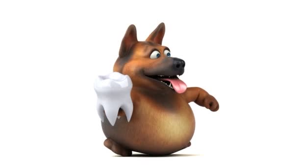 Amusant personnage de dessin animé avec dent - animation 3D