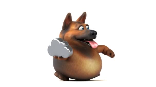 Leuke Cartoon Karakter Hond Met Cloud Animatie — Stockvideo