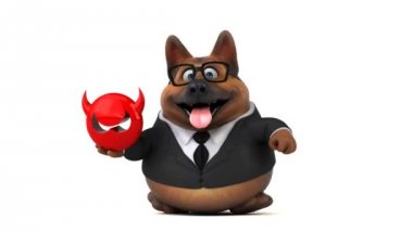 Eğlenceli çizgi film karakteri ile virüs - 3d animasyon