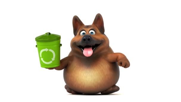 Kul Hund Seriefiguren Med Bin Animation — Stockvideo