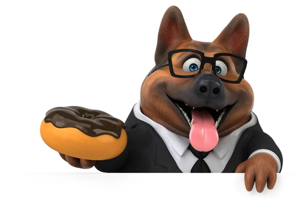 Leuk Personage Met Donut Illustratie — Stockfoto