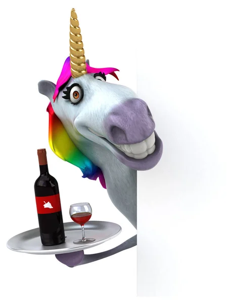 Funny Cartoon Character Wine Illustration — Stock Photo, Image