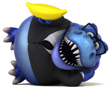 Muz - 3d çizim ile eğlenceli çizgi film karakteri 