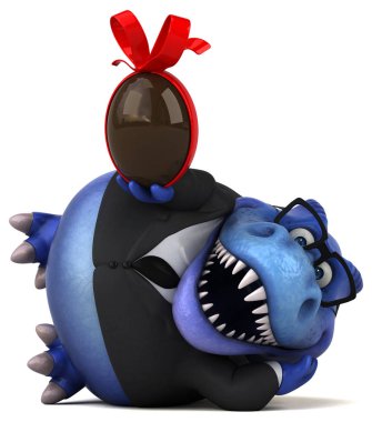 Eğlenceli çizgi film karakteri ile yumurta - 3d çizim 