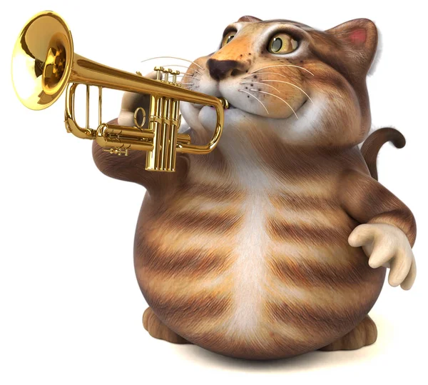 Müzik - 3d çizim eğlenceli çizgi film karakteri 