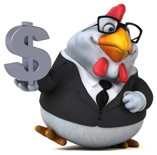 Personagem Desenho Animado Engraçado Com Dólar Ilustração — Fotografia de Stock