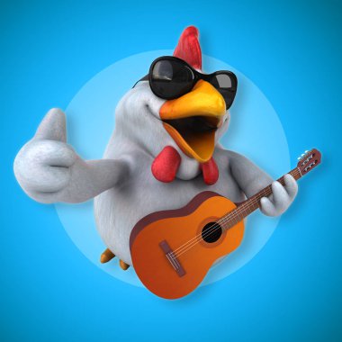 Müzik - 3d çizim eğlenceli çizgi film karakteri