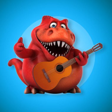 Müzik - 3d çizim eğlenceli çizgi film karakteri