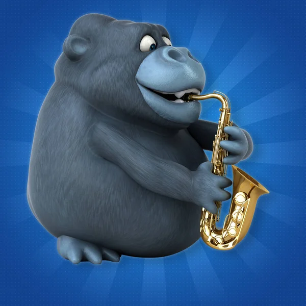 Müzik - 3d çizim eğlenceli çizgi film karakteri