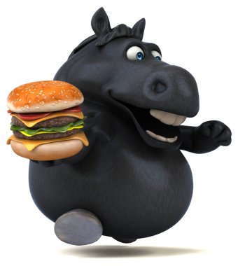 Hamburger - 3d çizim ile eğlenceli çizgi film karakteri