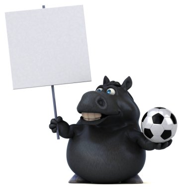 Eğlenceli çizgi film karakteri ile topu - 3d çizim