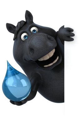 Eğlenceli çizgi film karakteri ile su damla - 3d çizim