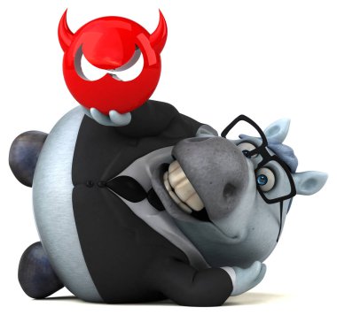 Eğlenceli karton karakter ile virüs - 3d çizim