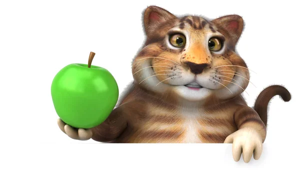 Postać Kreskówki Zabawa Apple Ilustracja — Zdjęcie stockowe