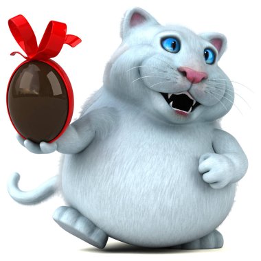 Eğlenceli çizgi film karakteri ile yumurta - 3d çizim