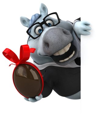 Eğlenceli çizgi film karakteri ile yumurta - 3d çizim