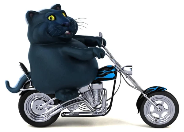 Fun Cartoon Character Motorcycle Illustration — Stock Photo, Image