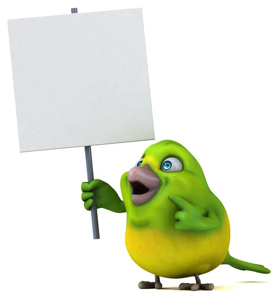 Fun Green Bird Illustration — Stock Photo, Image