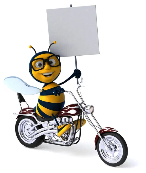 Fun Cartoon Character Motorcycle Illustration — Stock Photo, Image