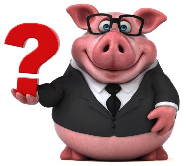 Eğlenceli çizgi film karakteri ile soru - 3d çizim