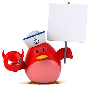 Eğlenceli karton karakter ile virüs - 3d çizim