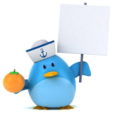 Turuncu - 3d çizim ile eğlenceli çizgi film karakteri