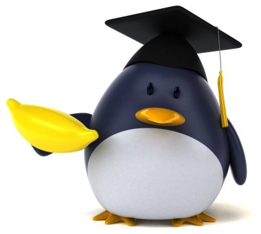 Muz - 3d çizim ile eğlenceli çizgi film karakteri