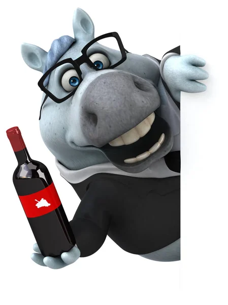 Fun Cartoon Character Wine Illustration — Stock Photo, Image