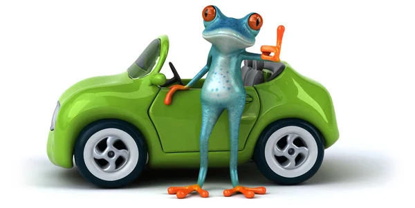 Fun Cartoon Character Car Illustration — Stock Photo, Image