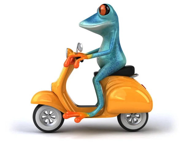 Fun Cartoon Character Scooter Illustration — Stock Photo, Image