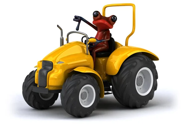 Divertido Personaje Dibujos Animados Tractor Ilustración — Foto de Stock