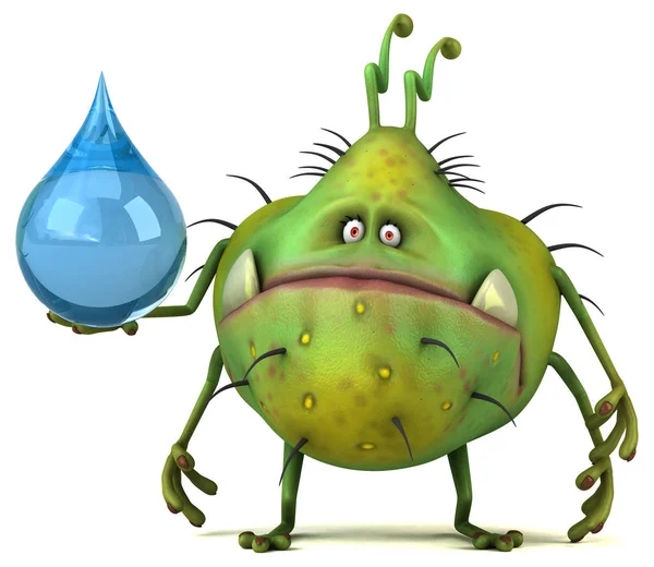 Fun Cartoon Character Water Drop Illustration — Stock Photo, Image