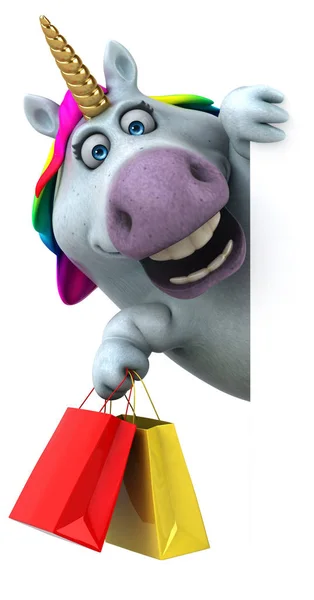 Fun cartoon character shopping   - 3D Illustration