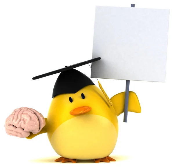 Leuk Personage Met Brain Illustratie — Stockfoto