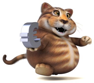 Euro - 3d çizim ile eğlenceli çizgi film karakteri