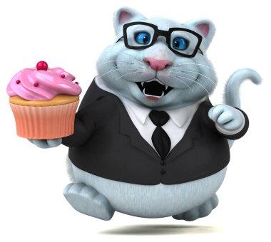 Cupcake - 3d çizim ile eğlenceli çizgi film karakteri