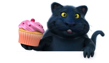 Cupcake - 3d çizim ile eğlenceli çizgi film karakteri