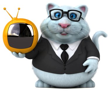 Tv - 3d çizim ile eğlenceli çizgi film karakteri