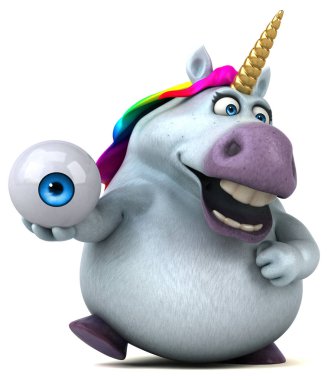 Eğlenceli çizgi film karakteri ile göz - 3d çizim