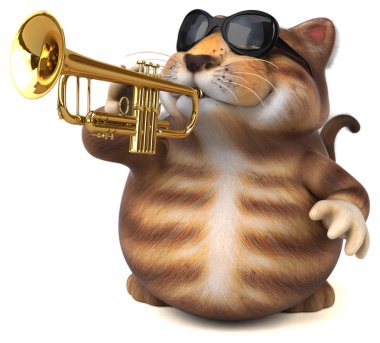 Eğlenceli çizgi film karakteri ile araç - 3d çizim