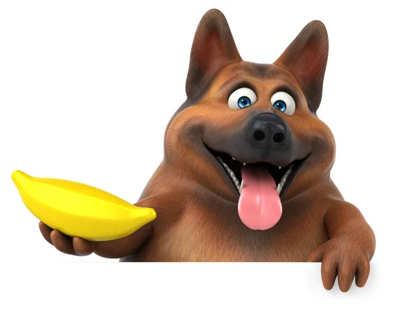 Spaß Cartoon Figur Mit Banane Illustration — Stockfoto